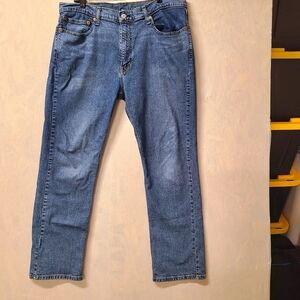 Men's Levi 514 Jeans Actul Size 37x29 Zipper Fly Denim Jeans Medium Blue